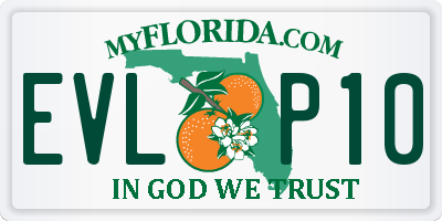 FL license plate EVLP10