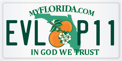FL license plate EVLP11