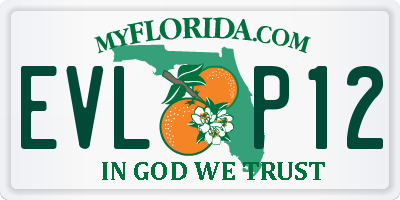 FL license plate EVLP12