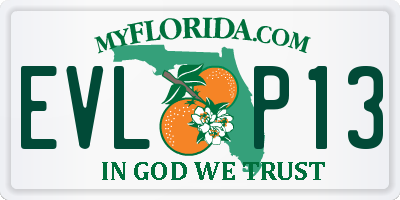 FL license plate EVLP13
