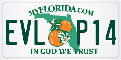 FL license plate EVLP14