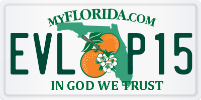 FL license plate EVLP15