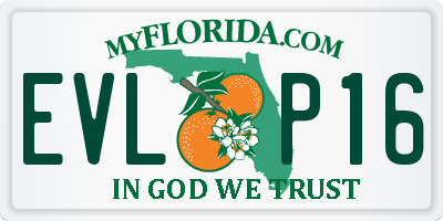 FL license plate EVLP16