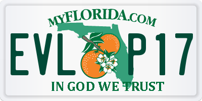 FL license plate EVLP17