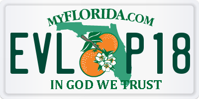 FL license plate EVLP18