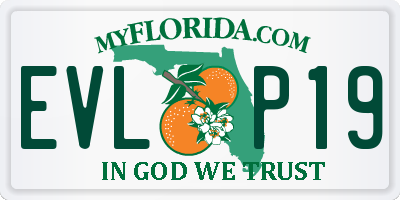 FL license plate EVLP19
