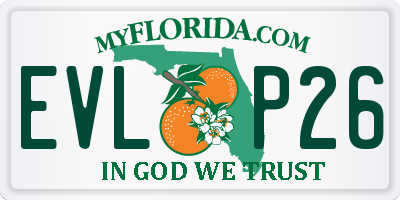 FL license plate EVLP26