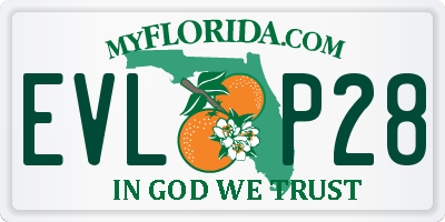 FL license plate EVLP28