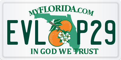 FL license plate EVLP29