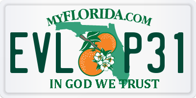 FL license plate EVLP31