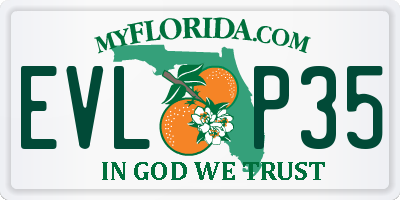 FL license plate EVLP35