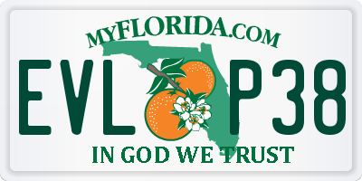 FL license plate EVLP38