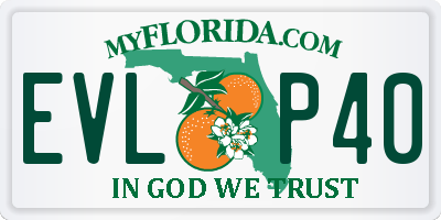 FL license plate EVLP40