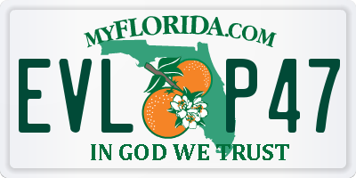 FL license plate EVLP47