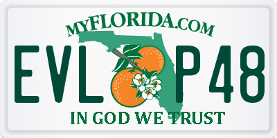 FL license plate EVLP48