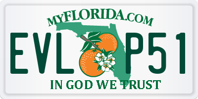 FL license plate EVLP51