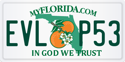 FL license plate EVLP53