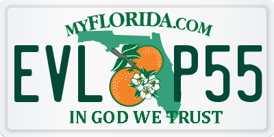 FL license plate EVLP55