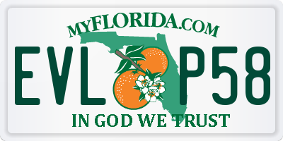 FL license plate EVLP58