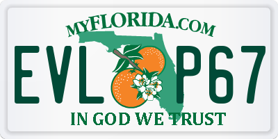 FL license plate EVLP67