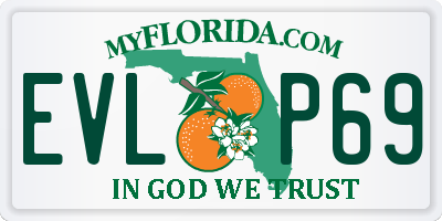 FL license plate EVLP69