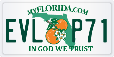 FL license plate EVLP71