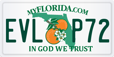 FL license plate EVLP72