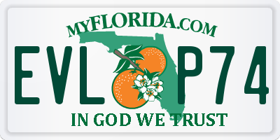 FL license plate EVLP74