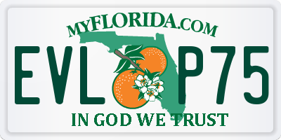 FL license plate EVLP75