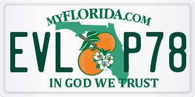 FL license plate EVLP78