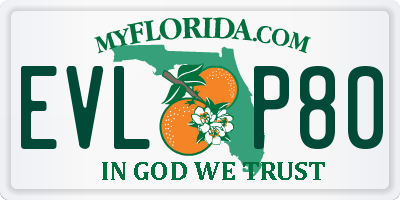 FL license plate EVLP80