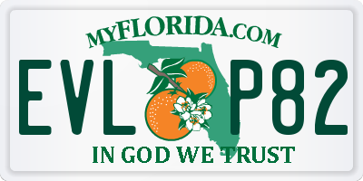 FL license plate EVLP82