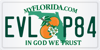 FL license plate EVLP84