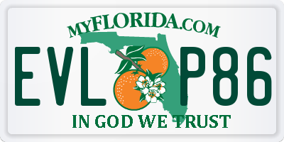 FL license plate EVLP86
