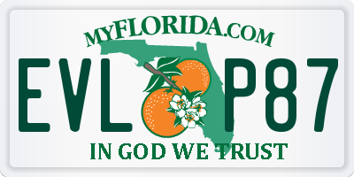 FL license plate EVLP87