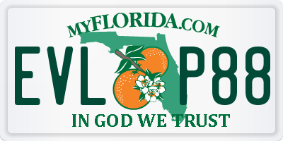 FL license plate EVLP88