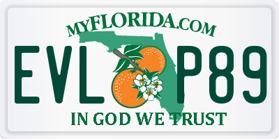 FL license plate EVLP89