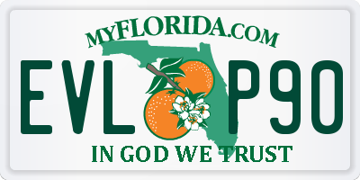 FL license plate EVLP90