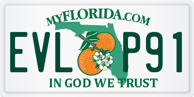 FL license plate EVLP91