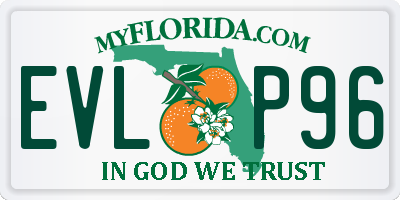 FL license plate EVLP96