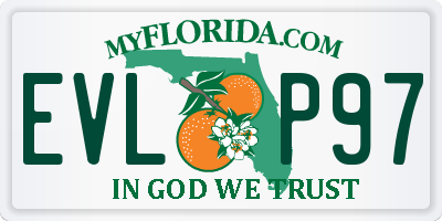 FL license plate EVLP97