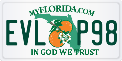 FL license plate EVLP98