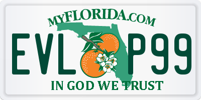 FL license plate EVLP99