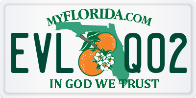 FL license plate EVLQ02