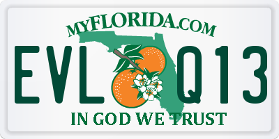 FL license plate EVLQ13