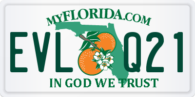 FL license plate EVLQ21
