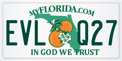 FL license plate EVLQ27