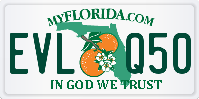 FL license plate EVLQ50