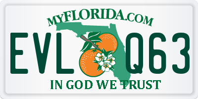 FL license plate EVLQ63