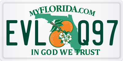 FL license plate EVLQ97